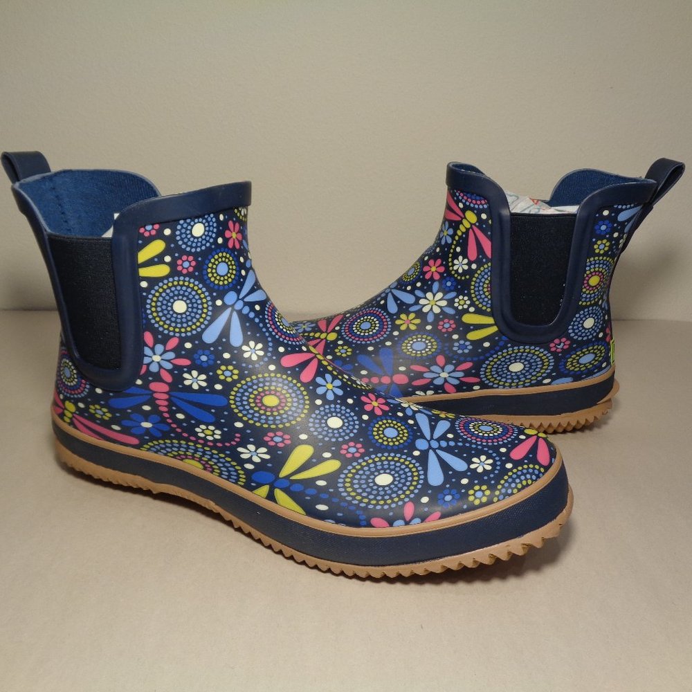 Western Chief Size 7 M CHELSEA RAIN BOOT Blue Dragonflies New Women's Shoes